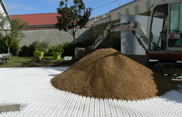 Chantier gravier stabilisé